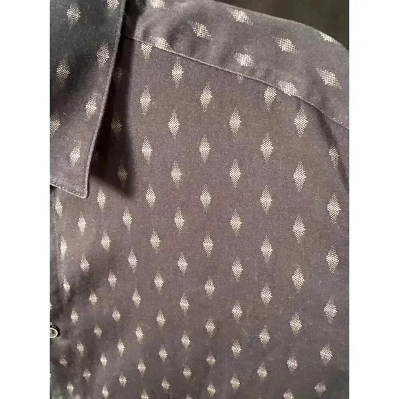 Men’s Ted Baker Button Down Black/pink diamond pattern Size 7 - Picture 2 of 4